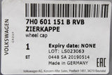 VW Transporter T5 T6 steel wheel centre cap 7H0601151B RVB