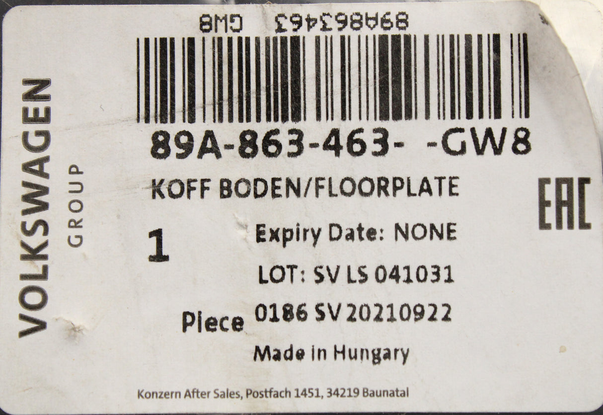 Audi Q4 e-Tron 2022-on boot compartment floor 89A863463 GW8