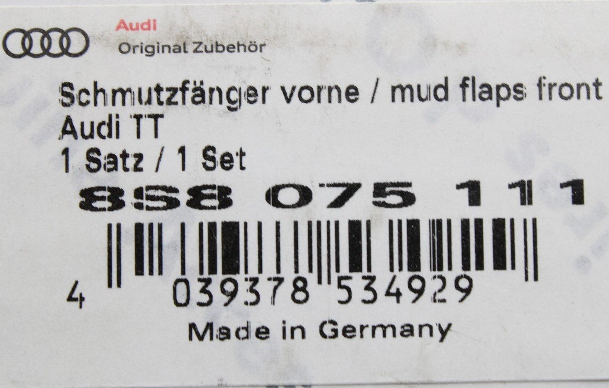 Audi TT 2015-on Accessory mud flaps set (front) 8S8075111