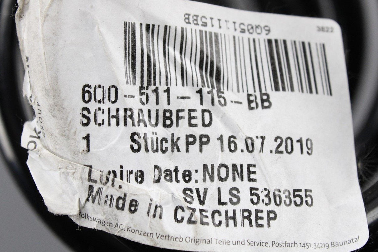 VW Polo 6C Audi A1 Skoda SEAT Sports coil spring x1 (Rear) 6Q0511115BB