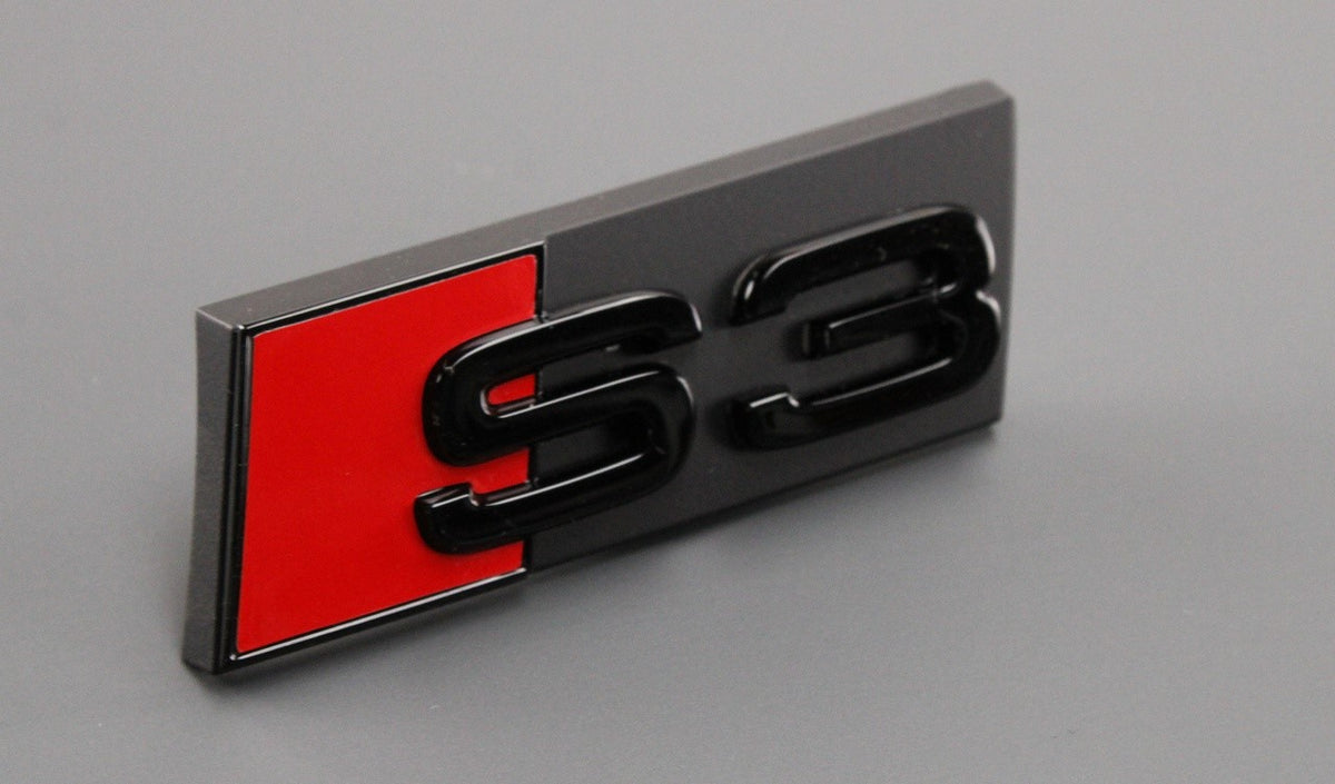 Audi S3 2020-on gloss black front radiator grille badge 8Y0071805, view 1