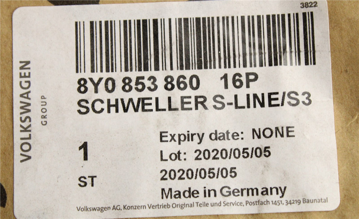 Audi S3 2021-on side member skirt trim (silver) 8Y0853860 16P