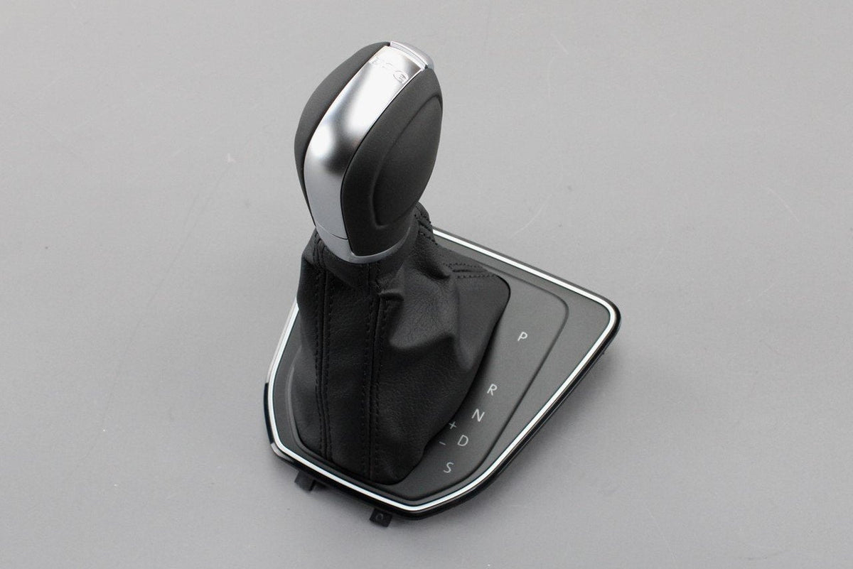 VW Caddy 2016-21 DSG leather gearstick lever knob (RHD) 2K2713203B UMF, view 1