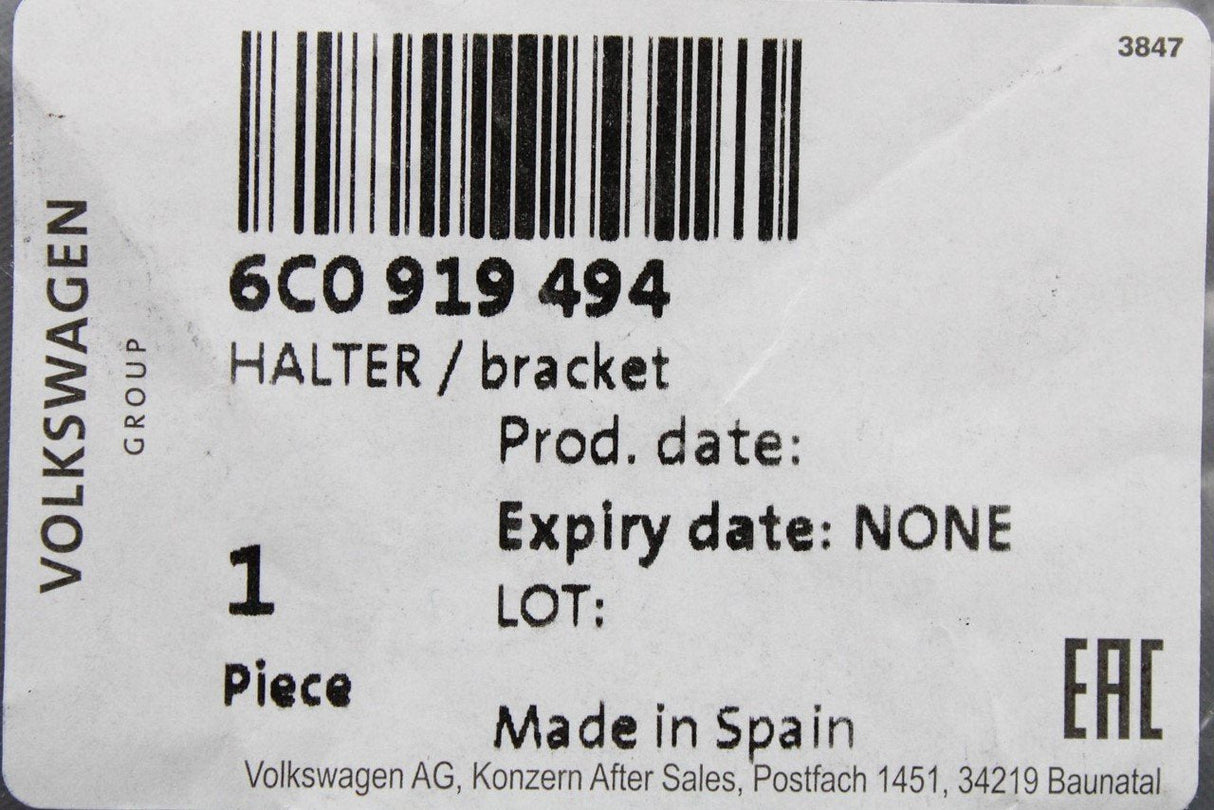 VW Polo 6C 2015-18 front parking sensor bracket 6C0919494