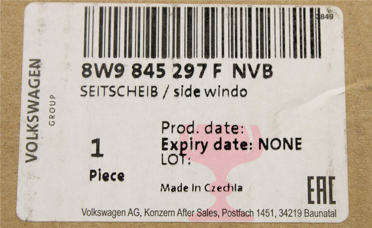 Audi A4 S4 RS4 Avant 2016-on rear quarter window (left) 8W9845297F NVB