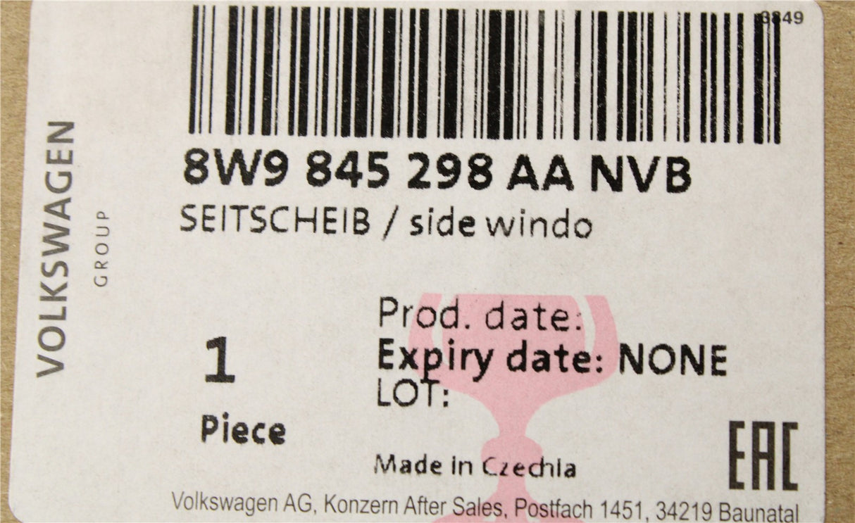 Audi A4 S4 RS4 Avant 2016-on rear quarter window (right) 8W9845298AA NVB
