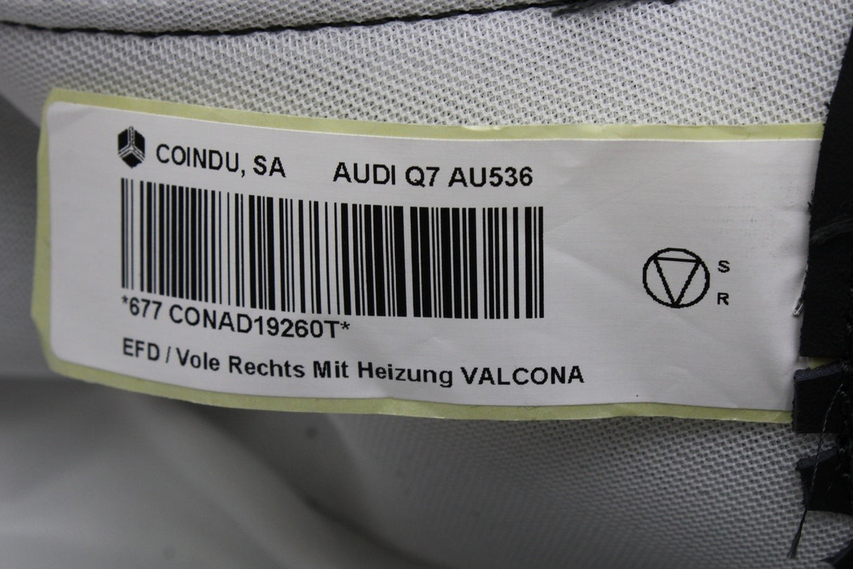 Audi Q7 S-Line SQ7 2016-on front seat backrest cover (right) 4M0881806F YUX