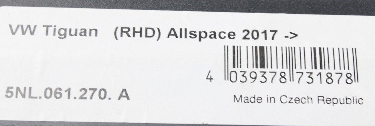 VW Tiguan Allspace 2018- premium textile floor mat set (RHD) 5NL061270A