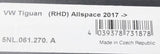 VW Tiguan Allspace 2018- premium textile floor mat set (RHD) 5NL061270A
