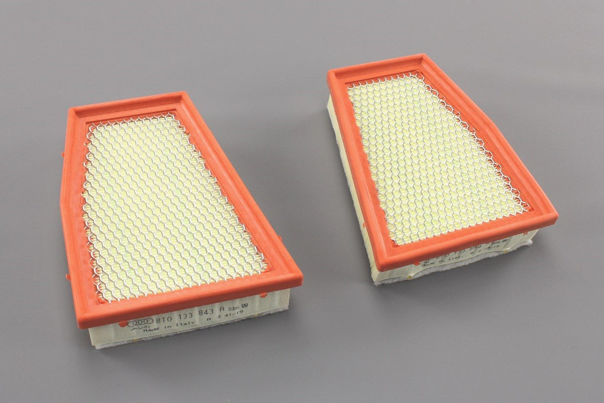Audi RS4 B8 RS5 2013-16 air filter elements (pair) 8T0133843A 8T0133844A
