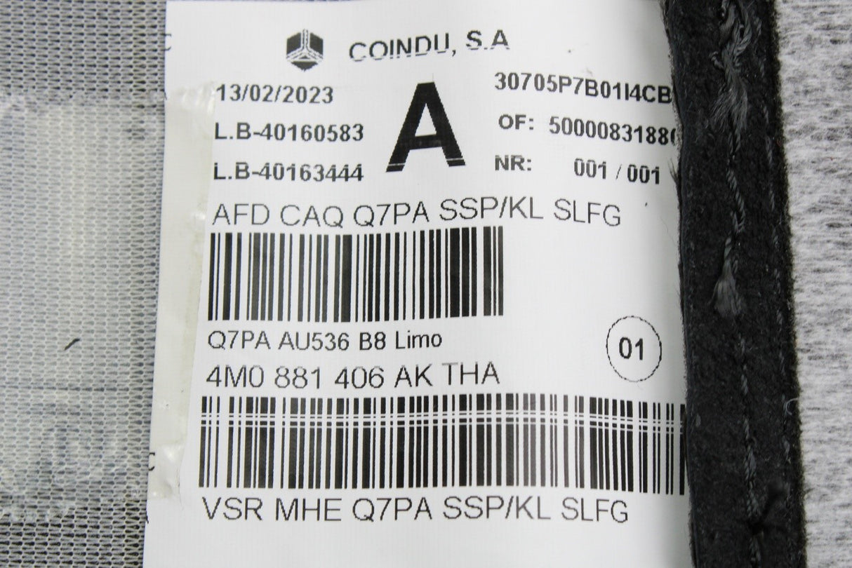 Audi Q7 SQ7 Vorsprung 2016-on front seat base cover (right) 4M0881406AK THA