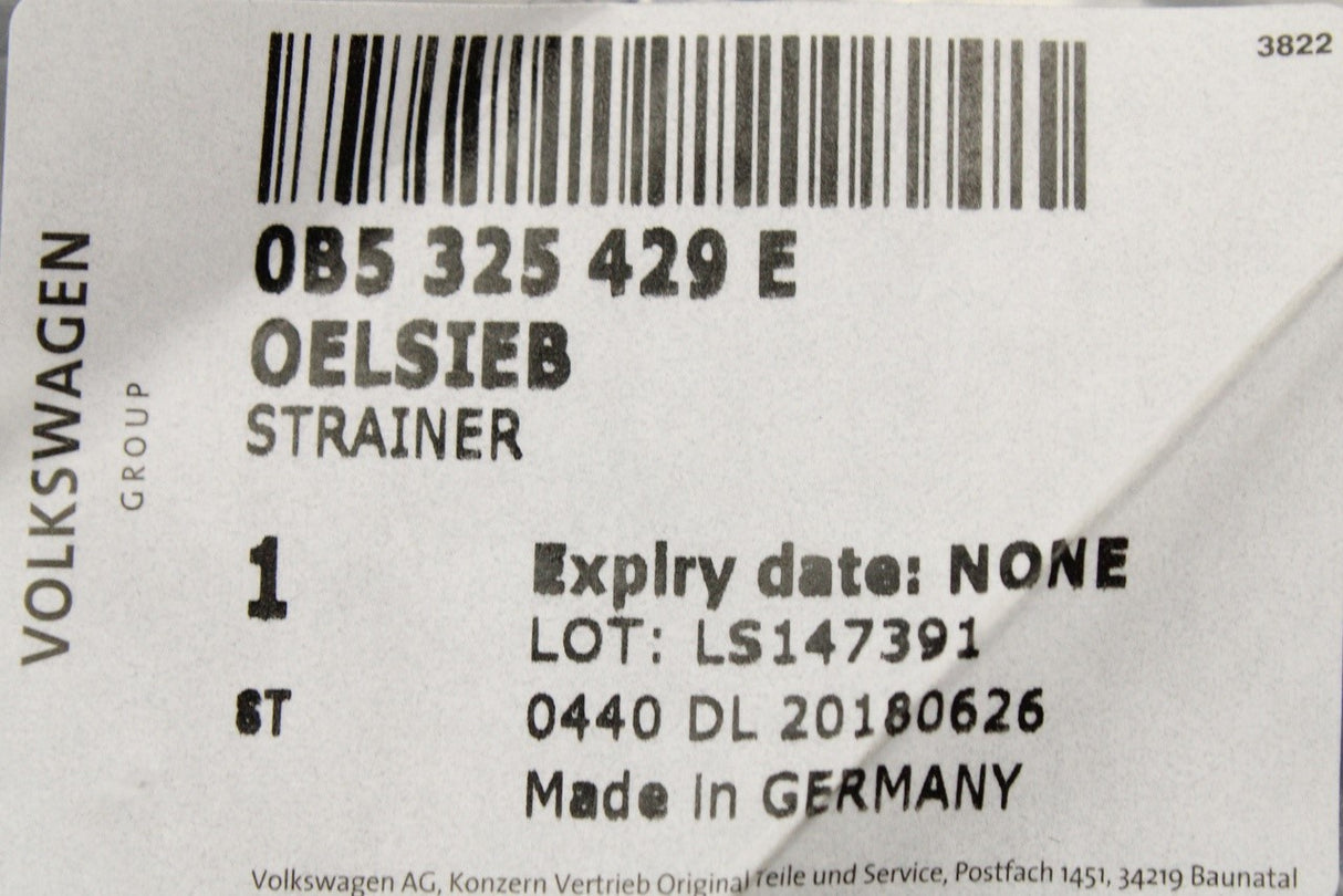 Audi A4 A6 Q5 RS4 08-2018 DSG automatic gearbox oil strainer 0B5325429E