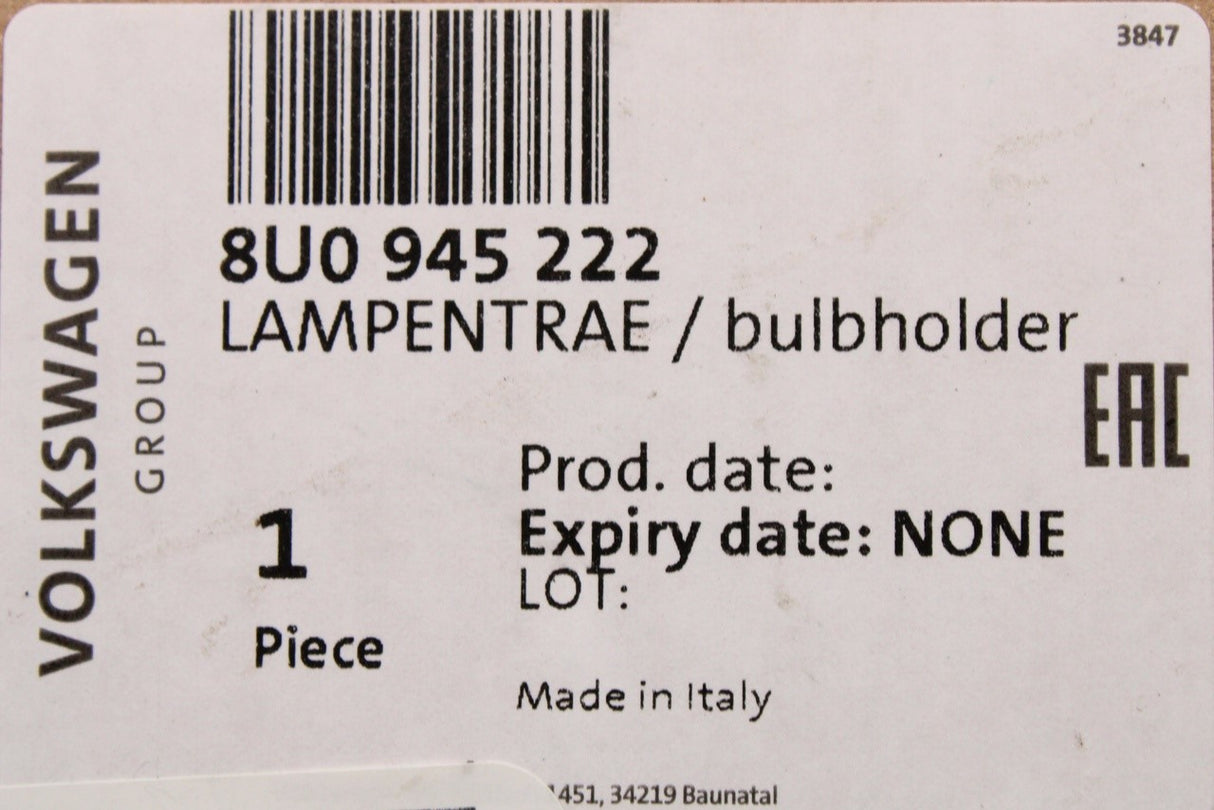 Audi Q3 2012-2018 rear bulb holder carrier (right) 8U0945222