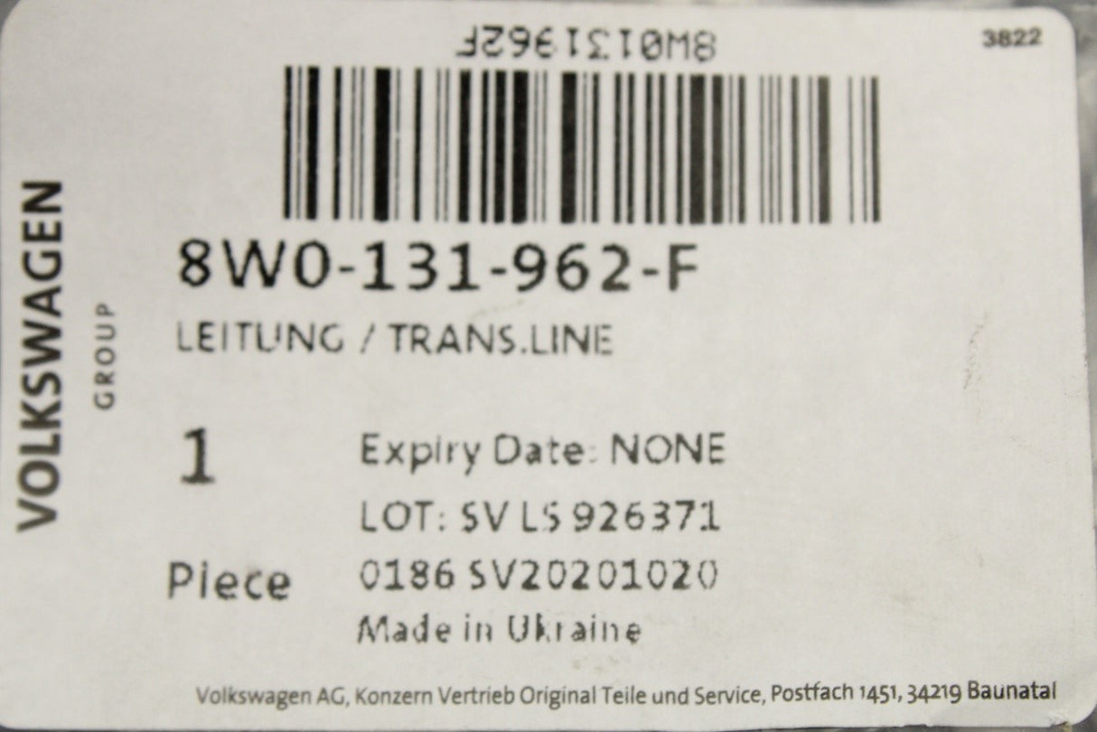 Audi A4 A5 2016-on AdBlue supply line 8W0131962F