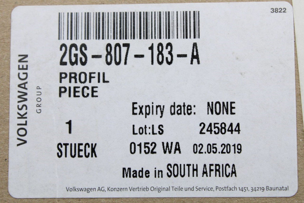 VW Polo AW 2018- 21 Front bumper left guide bracket 2GS807183A