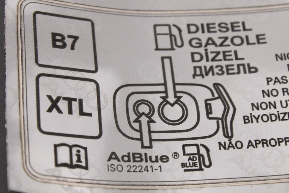 Audi A5 A6 A7 A8 Q3 diesel and adblue warning sticker 8W0010508BE