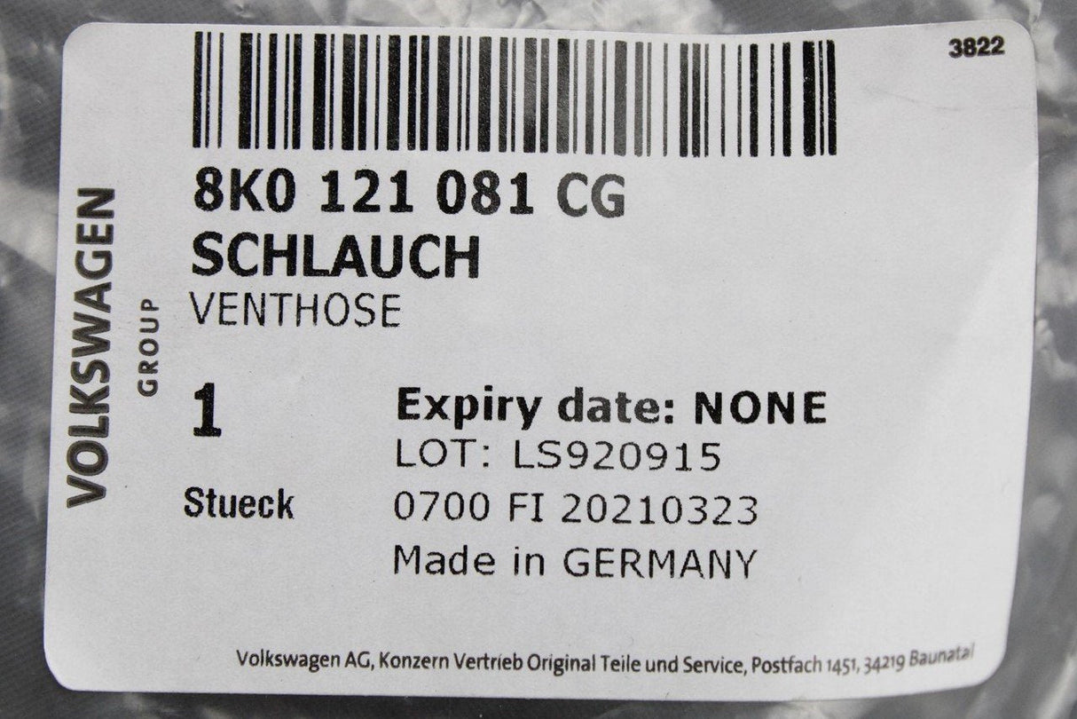 Audi A4 B8 A5 2010-2016 2.0 TDI coolant hoses 8K0121081CG