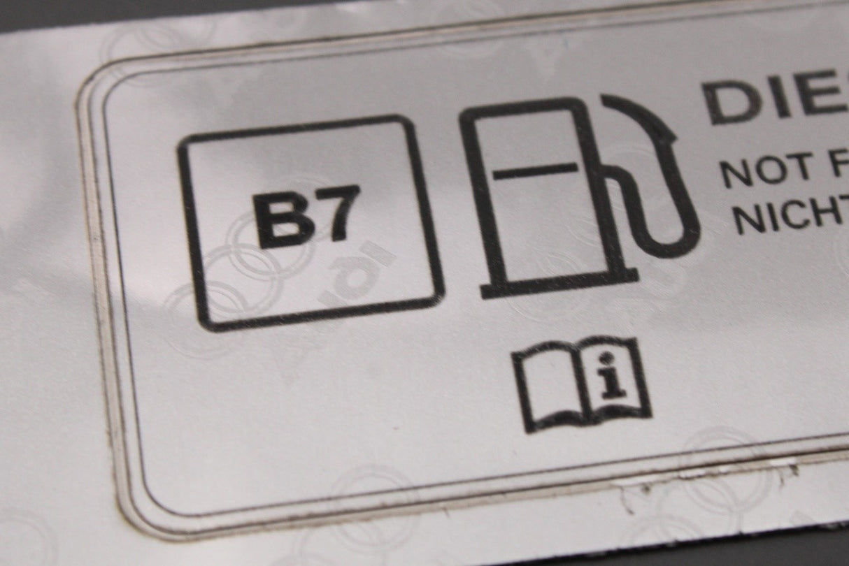 Audi A4 A5 A6 A7 A8 Q2 Q3 Q5 Q7 Q8 diesel warning sticker 8W0010508AA