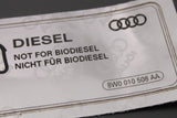 Audi A4 A5 A6 A7 A8 Q2 Q3 Q5 Q7 Q8 diesel warning sticker 8W0010508AA
