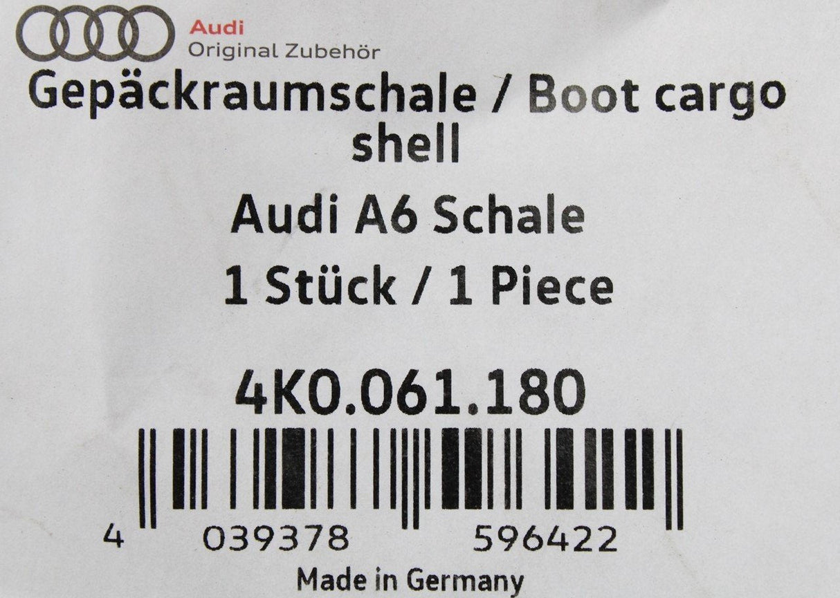 Audi A6 S6 RS6 Avant C8 2019-On boot luggage compartment tray 4K0061180