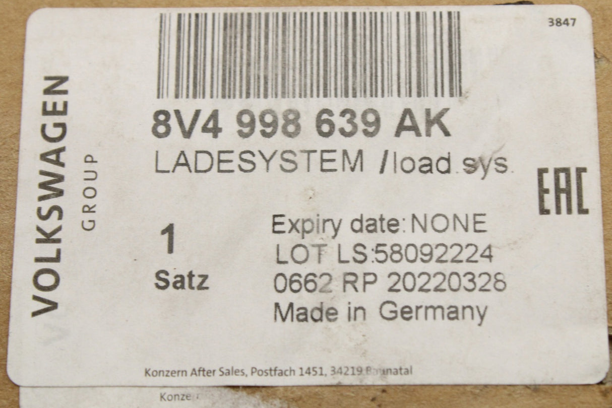 Audi A3 e-tron 8V 8Y 2017-on charging cable system (compact) 8V4998639AK