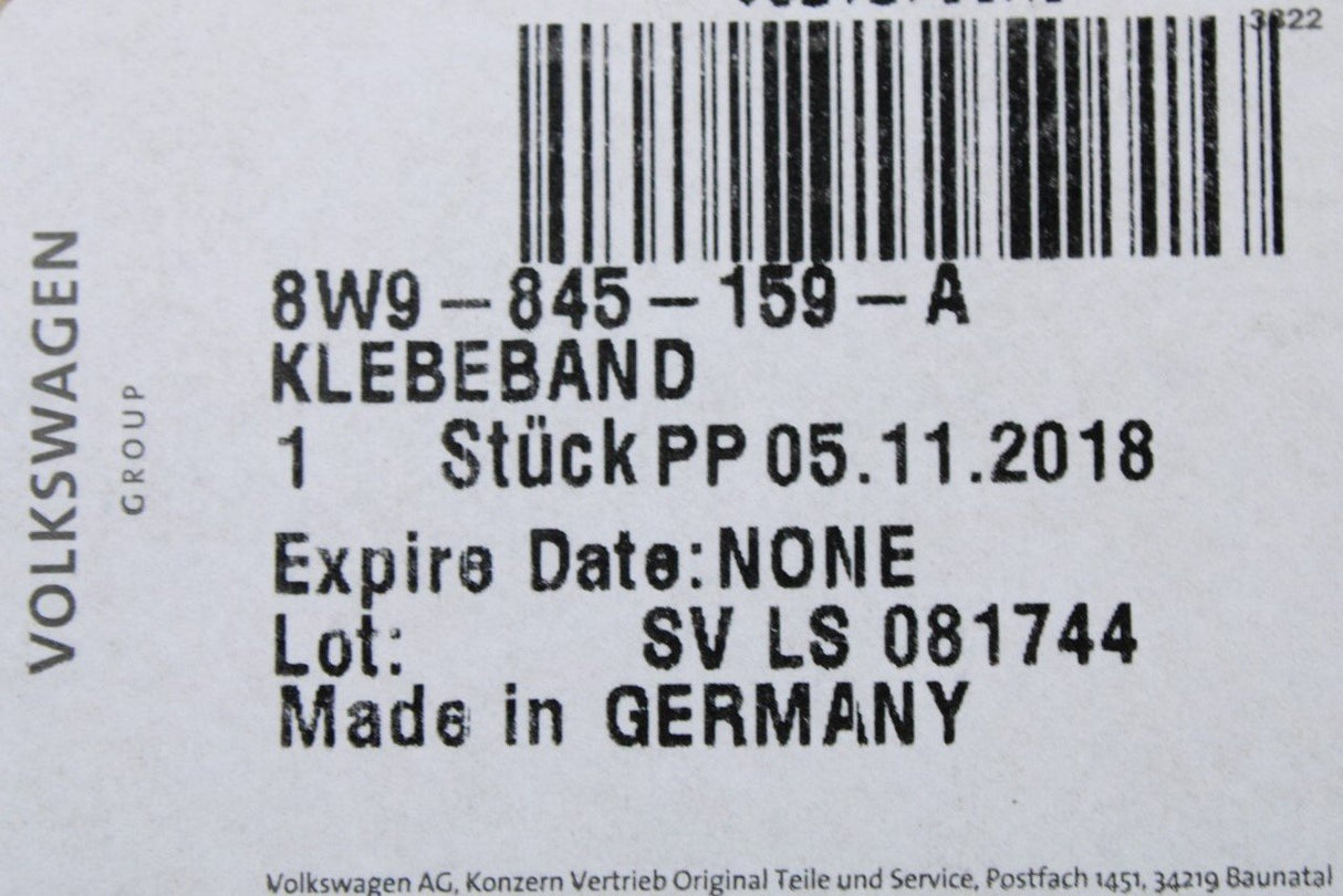 Audi A4 S4 RS4 B9 Avant 2016-on spoiler adhesive tape (left) 8W9845159A
