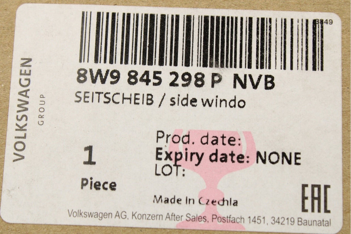 Audi A4 S4 RS4 Avant 2016-on rear quarter window (right) 8W9845298P NVB