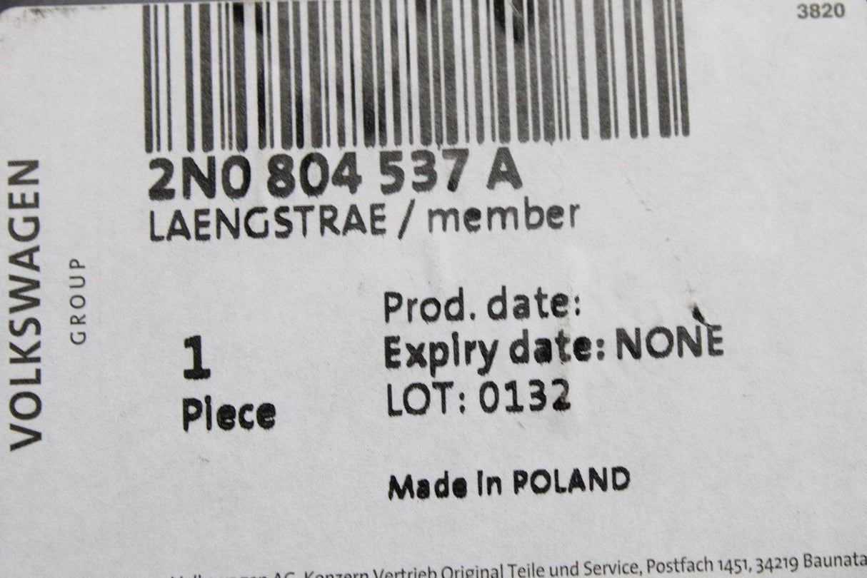 VW Crafter 2017-on frame side member (rear) 2N0804537A