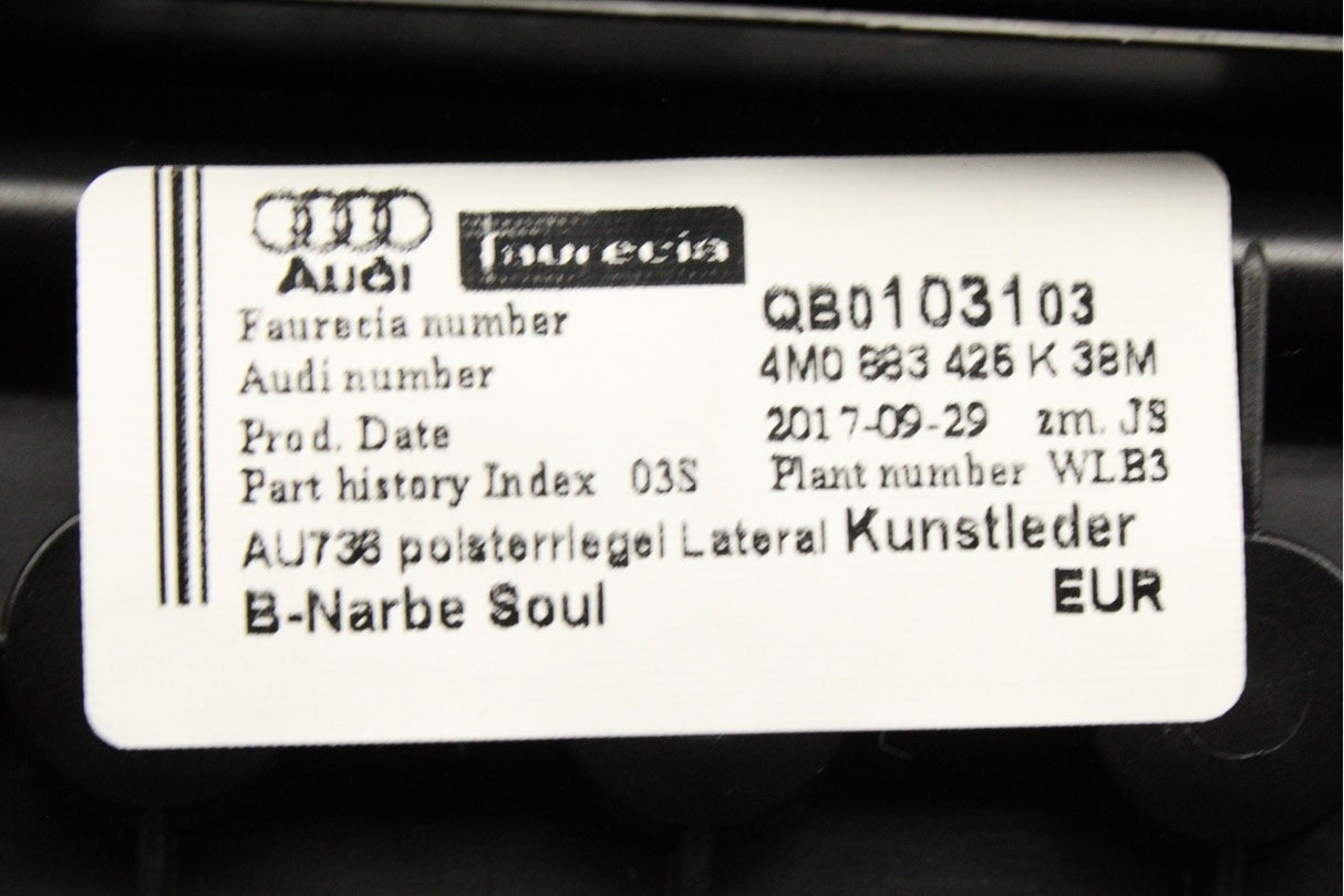 Audi Q7 2016-on ISOFIX cushion insert (soul black) 4M0883425K 38M