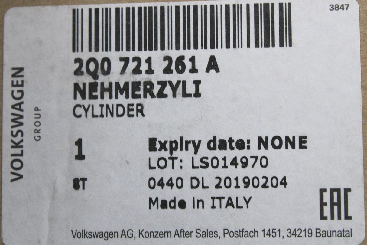 VW Polo T-Cross Audi A1 Skoda SEAT Clutch slave cylinder 2Q0721261A