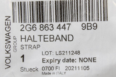 VW Polo AW T-Cross 2018- Parcel shelf holding string (x1) 2G6863447 9B9