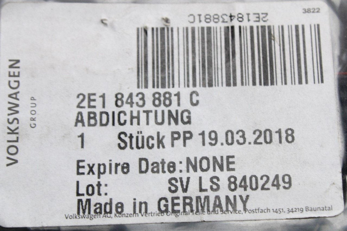 VW Crafter 2006-2016 sliding door entry strip seal 2E1843881C