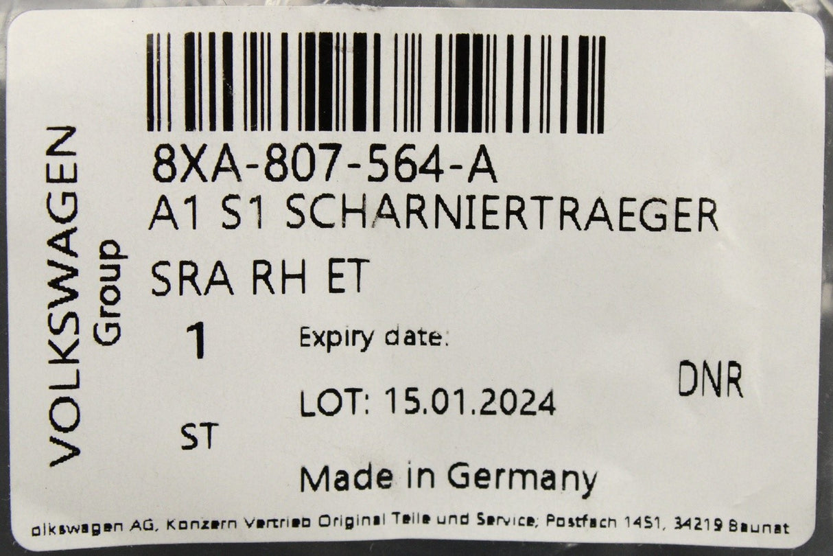 Audi A1 S1 2015-2018 washer cover hinge bracket (front right) 8XA807564A