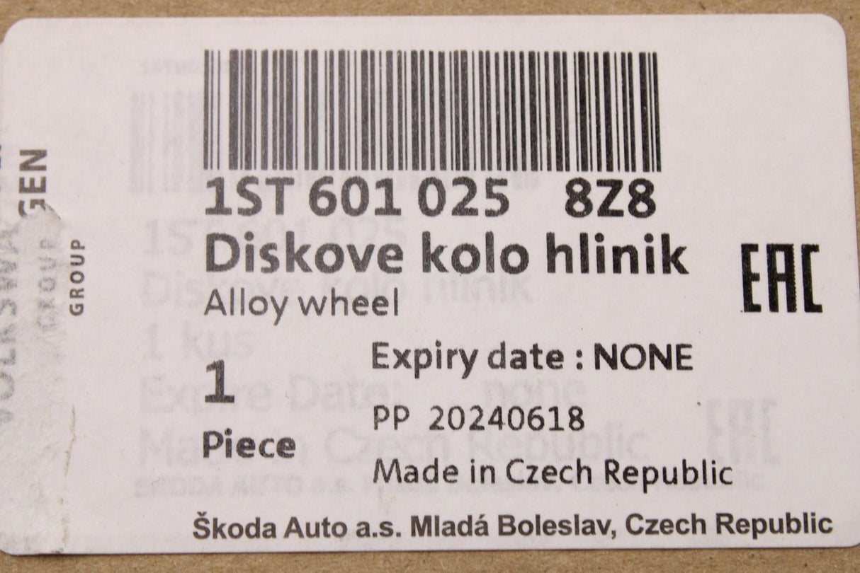Skoda Citigo 2012-2020 'Apus' alloy wheel (14x5 ET35) 1ST601025 8Z8