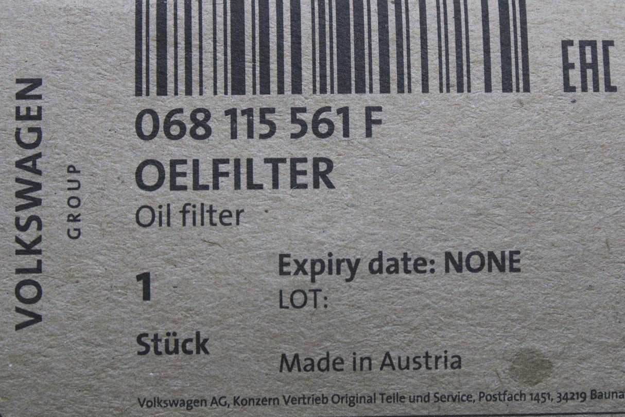 VW Passat Audi A4 A6 Skoda SEAT 1997-2014 1.8T oil filter 068115561F
