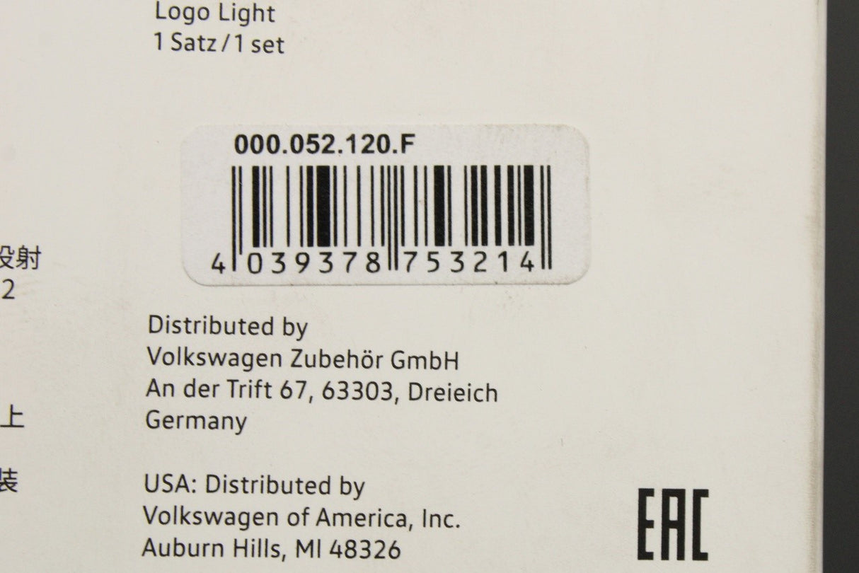 VW Golf MK7.5 Arteon Tiguan 2010-on LED logo puddle light 000052120F