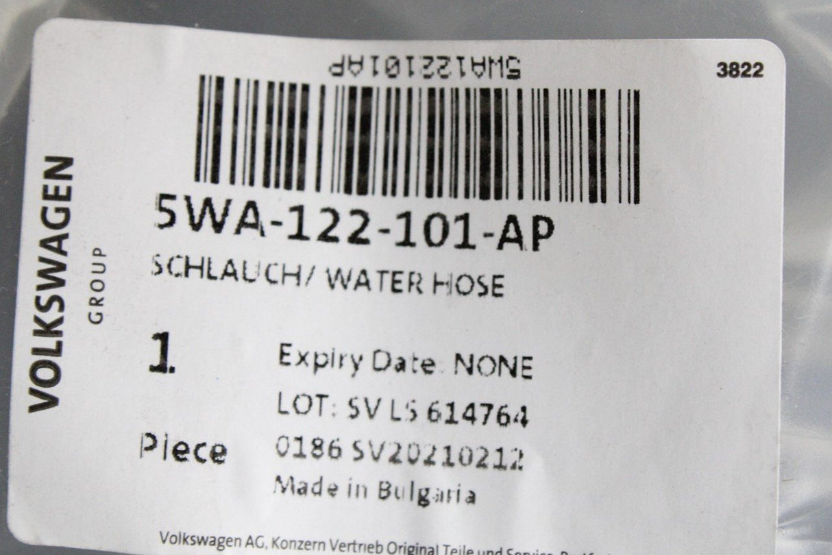 VW Golf R Audi SEAT coolant hose with quick release coupling 5WA122101AP