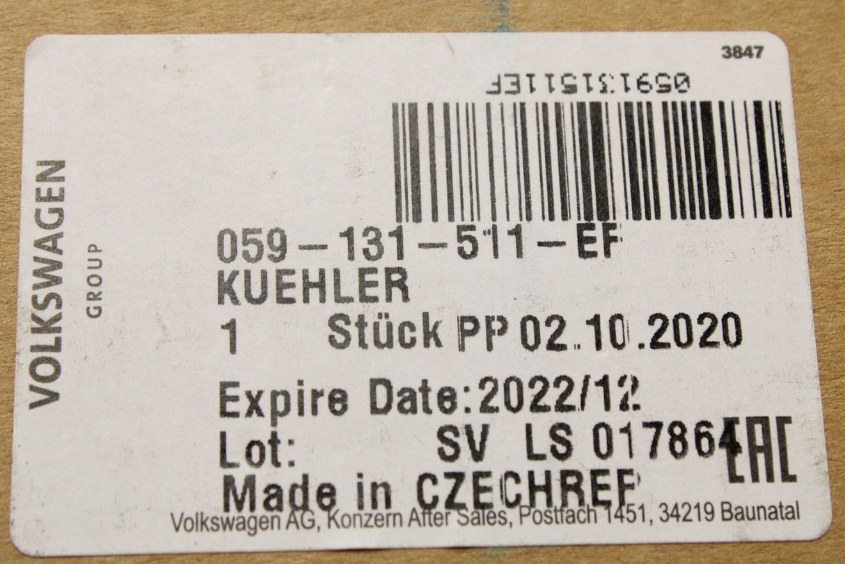 VW Touareg Audi Q5 Q7 Q8 2016-on EGR valve cooler (3.0 TDI) 059131511EF