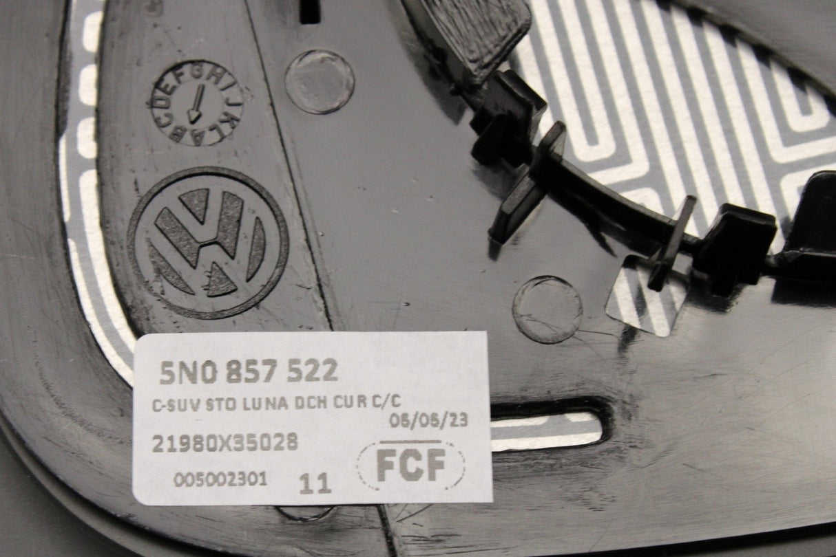 VW Tiguan Skoda Yeti SEAT 08-23 LHD wing mirror glass (right) 5N0857522