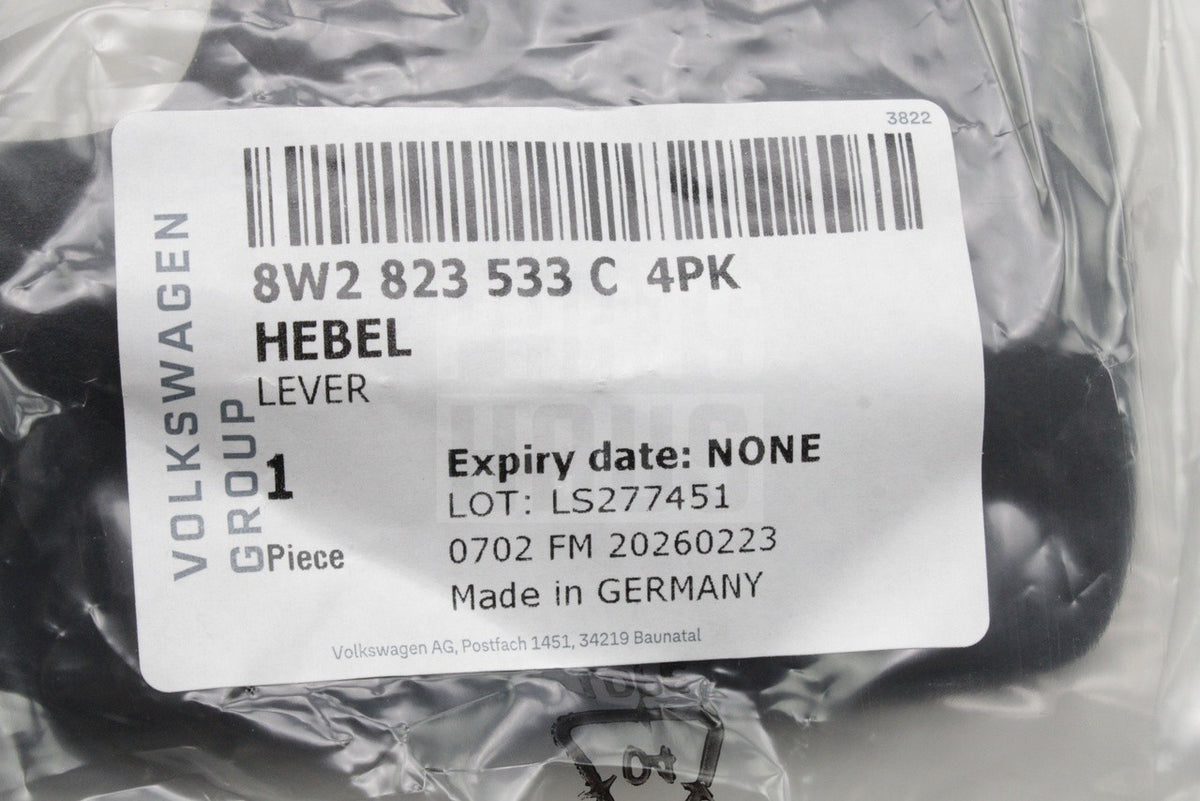 Audi A4 S4 A5 S5 B9 bonnet release handle lever (RHD) 8W2823533C 4PK