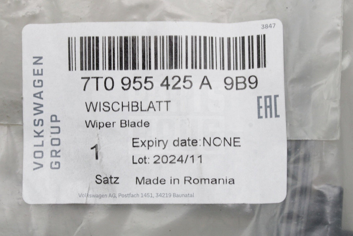 VW Multivan 2022-2024 rear wiper blade (tailgate) 7T0955425A 9B9