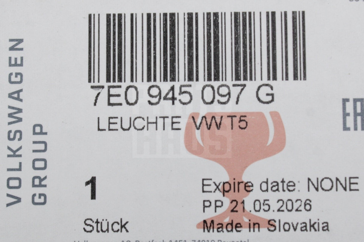 VW Transporter California T5.1 upper brake light (tailgate) 7E0945097G