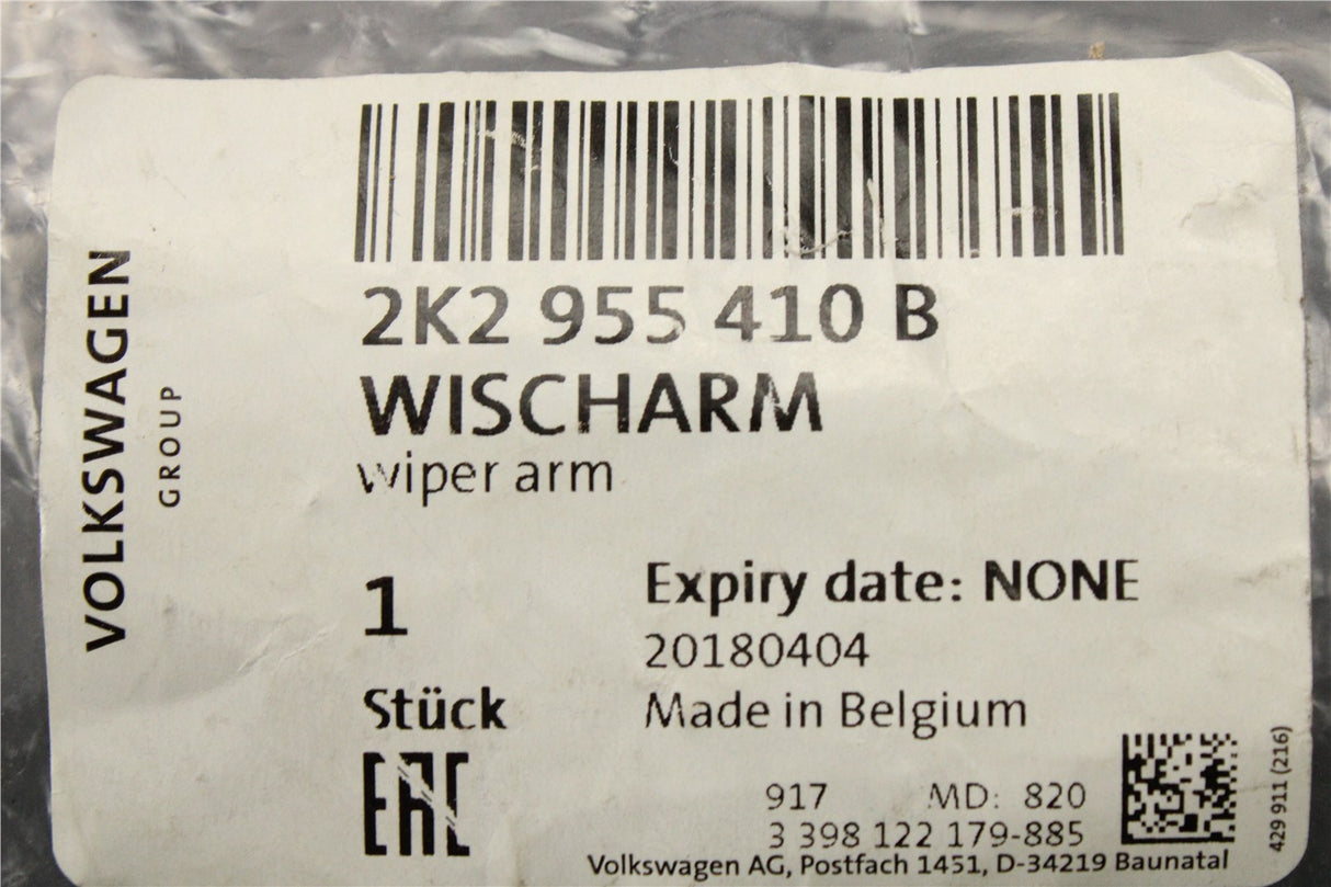VW Caddy Touran 09-15 front windscreen wiper arm (drivers) 2K2955410B