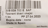 Skoda Superb Combi 2015-2024 door seal (rear right outer) 3V9839702E 5AP