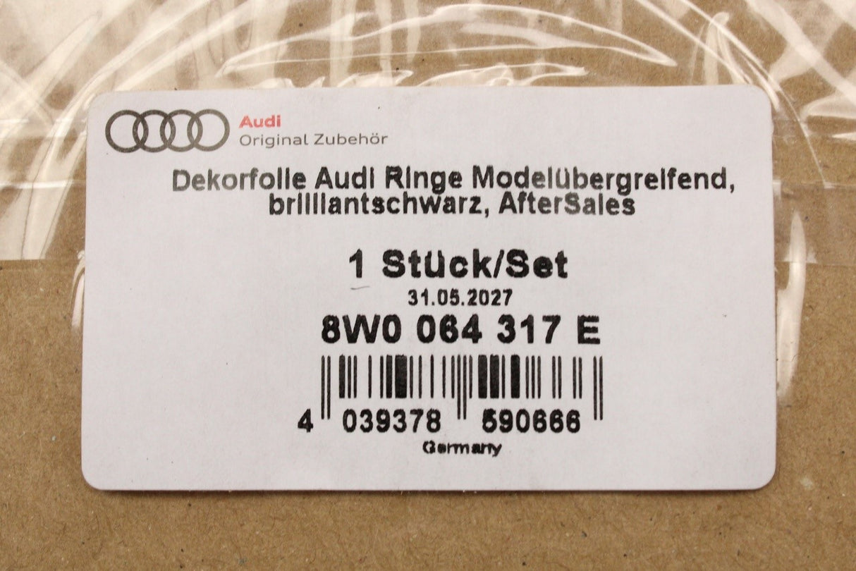 Audi rings logo side decals set (black) 8W0064317E