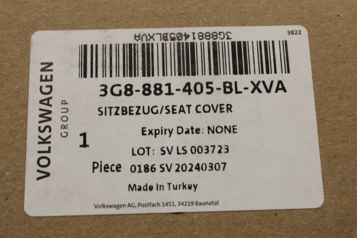VW Arteon 2017-on lower seat cover (front left) 3G8881405BL XVA