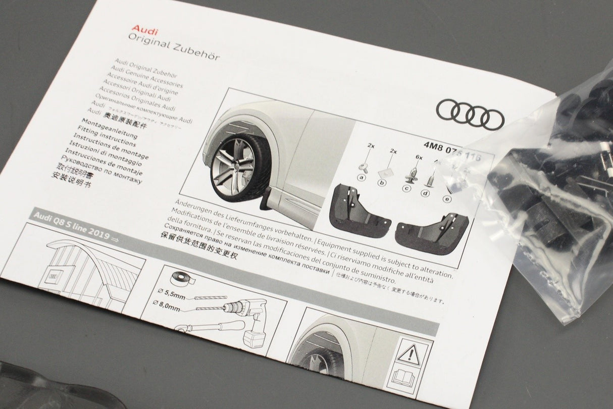 Audi Q8 2019-on S-Line accessory mud flaps set (front) 4M8075116