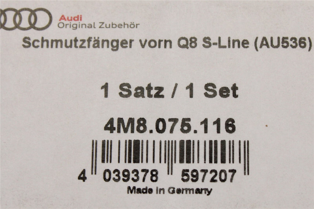 Audi Q8 2019-on S-Line accessory mud flaps set (front) 4M8075116