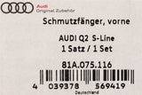 Audi Q2 S-line 2017-on mud flaps (front) 81A075116