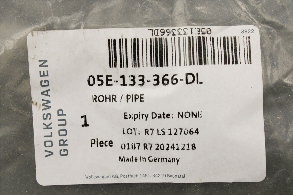 VW Audi SEAT CUPRA 1.5 TSI vacuum pipe with akf valve 05E133366DL